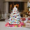 8in Christmas Candy House Miniature Acrylic 2D Desktop Decorative Piece Colored Family Village Theme Festival Statue Home Decor