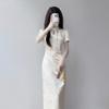 Small Short New Chinese Style Dress Women's Summer High-end Young Cheongsam Waist a Word Medium and Long