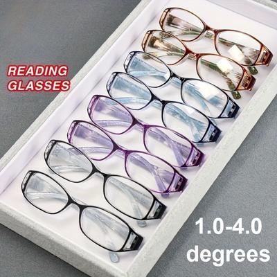 8 Pairs Light Luxury Trendy Reading Glasses Elegant Printed Ultra Light Frame Neutral Casual Fashion Glasses