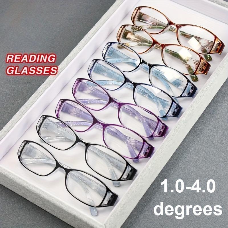 

8 Pairs Of Light Luxury Trendy Reading Glasses Elegant Printed Ultra Light Frame Neutral Casual Fashion Glasses +1.0