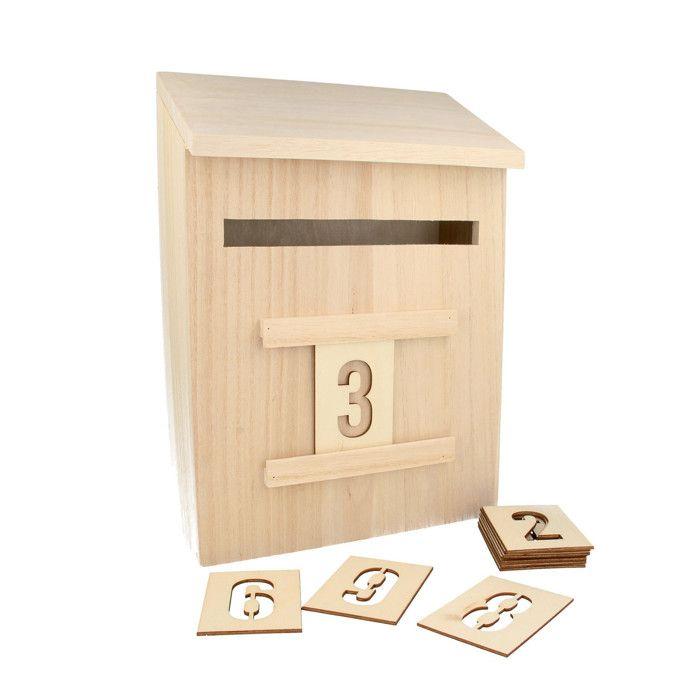 Wooden Mailbox + Numbers