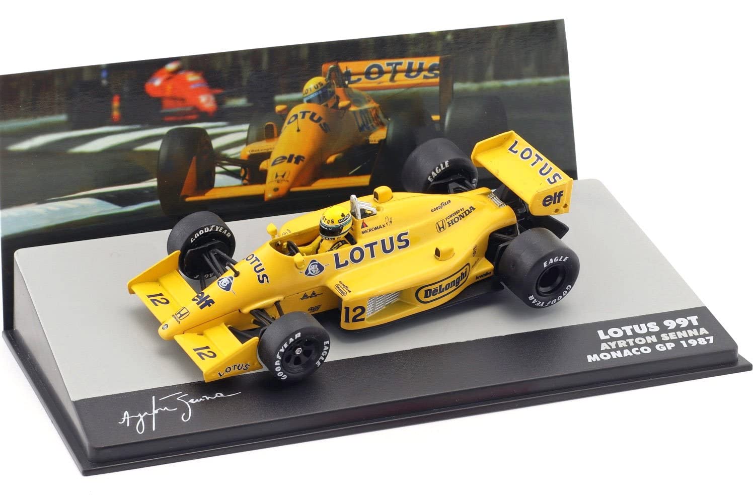 

Lotus Honda F1 99T Monaco GP Ayrton Senna 1987 AYRTON SENNA Мини-автомобиль 1/43 [Предмет]