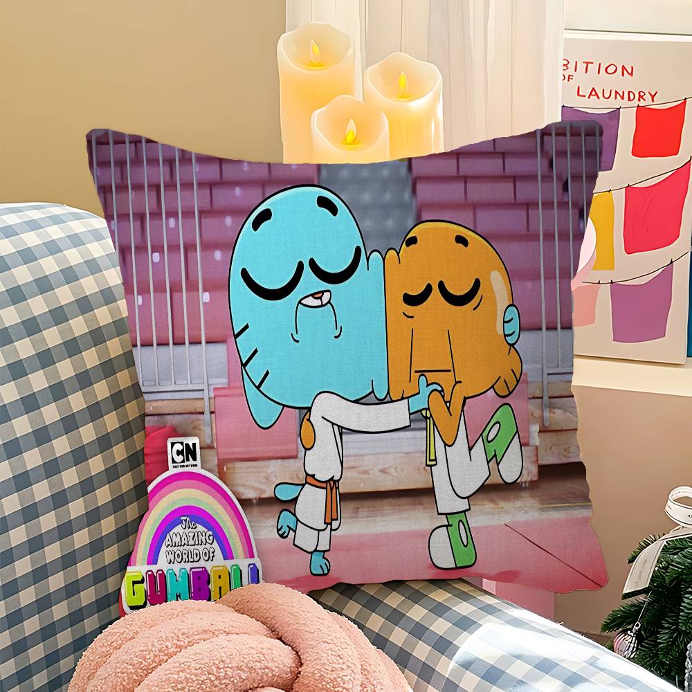 Amazing World of Gumball Personalized Pillow Dust Cover Bedroom Kids Party Decoration Pillowcase Birthday Children Gift