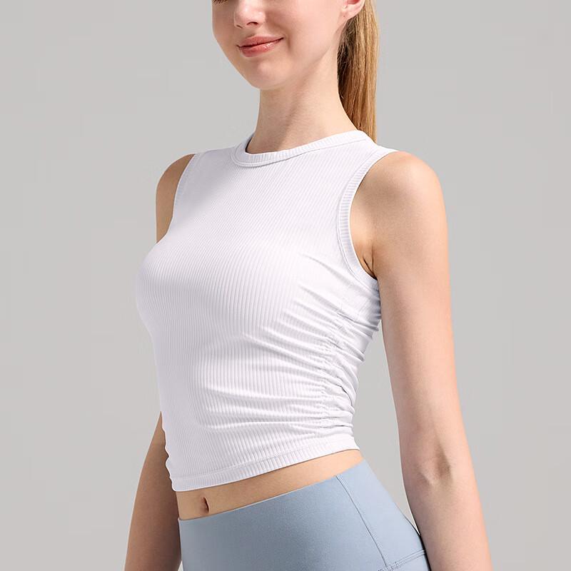 

Women s Ribbed High-Neck Sleeveless Yoga Top L