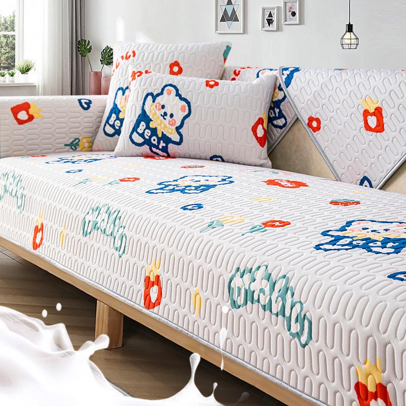 Lateks Iskald Silke Sofapute Sommer Sommer Sklisikker Sommermatte Enkel Moderne Lær Sofatrekk Dekkduk