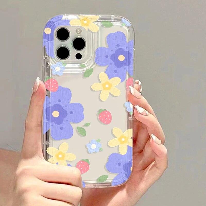 Květiny Olejomalba Pouzdro na telefon Pro iPhone 15 Pro Max Pouzdro iPhone 13 11 12 14 Pro Max XR XS X 7 8 Plus SE Měkký Nárazuvzdorný Kryt