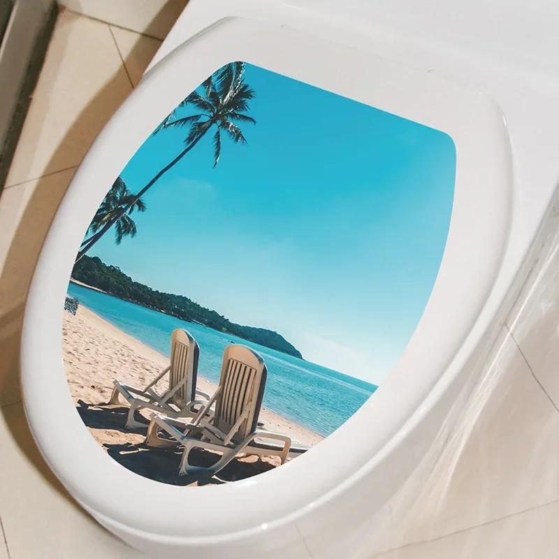 Mehrere Stile Unterwasser Tier Muster Toilettendeckel Aufkleber Badezimmer Dekoration Badezimmer Abnehmbares Gemälde Wandbild Toilettendeckelbezug