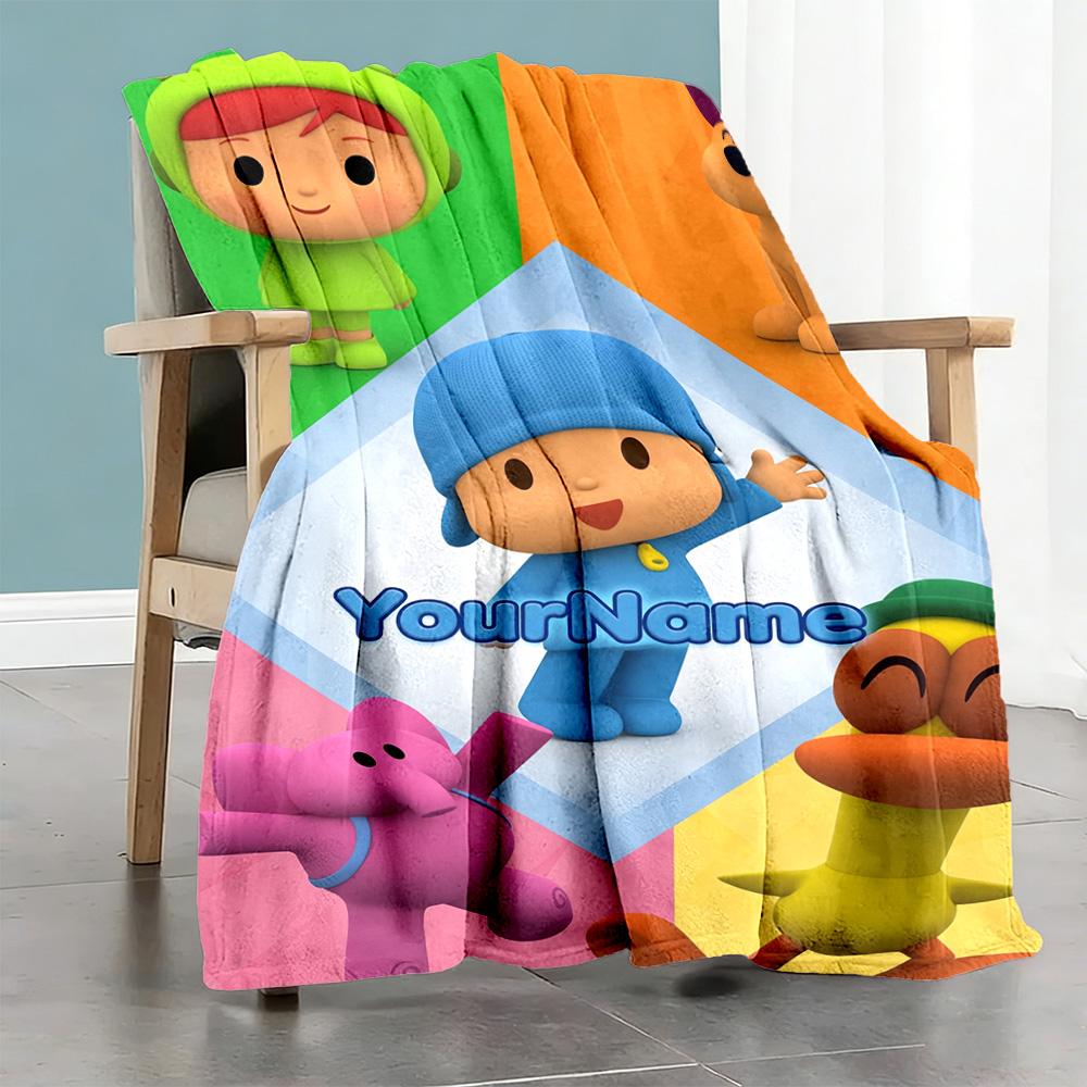 Pocoyo Personalized Name Blanket Multi-purpose Personalized Blanket Durable Comfort Throw For Couch Office Chair Picnics Livingroom