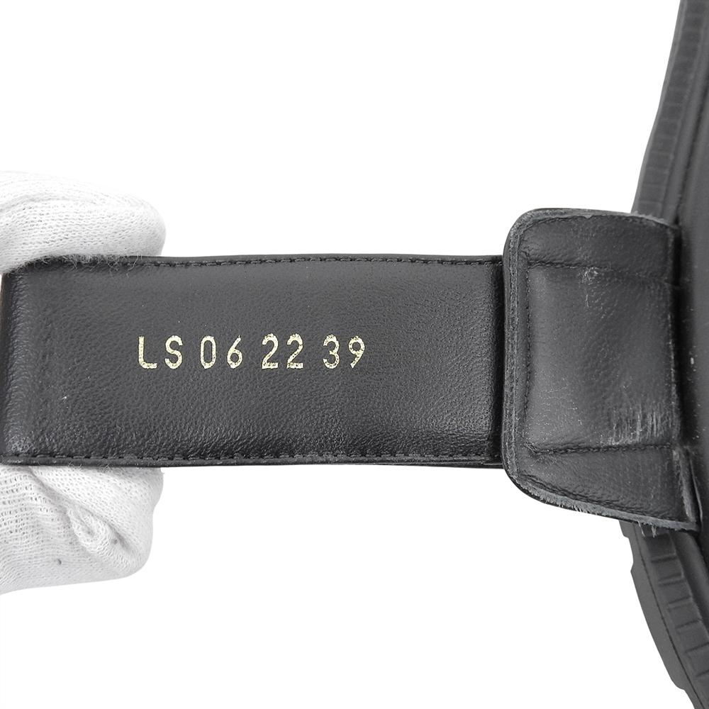 DIOR Dior Act Men's Lambskin Metal Logo Backstrap Sandals, Black and Gold, Size 39 (KCQ547LAB) shoes 39 Black / goldUsed