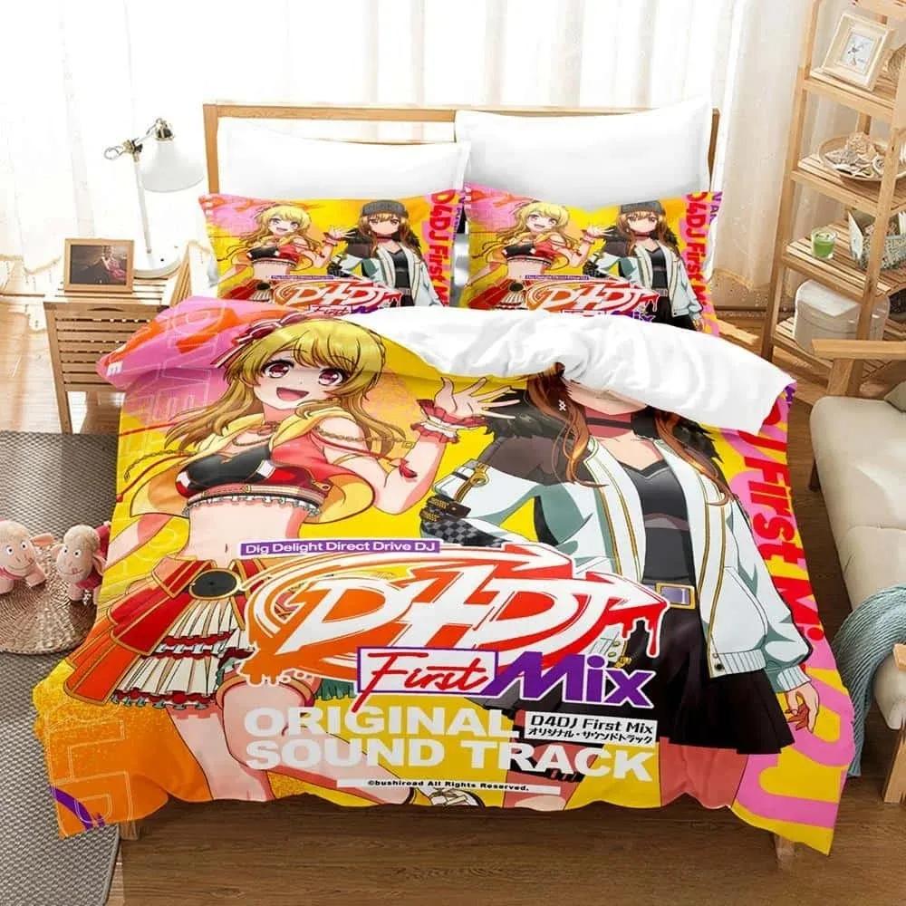 3D Print Anime D4Dj All Mix Comfortable Duvet Quilt Cover Pillowcase Bedding Set Children Bedroom Decoration Home Textile