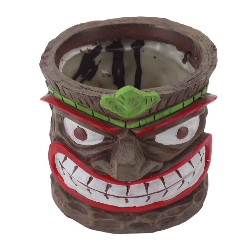 Totem Skulptur Planterkruka Harts UV-säker dekorativ blomkruka för inomhus utomhus färgglad