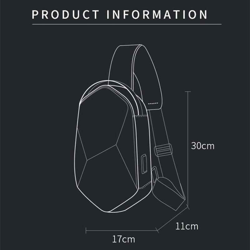 Bange Hard Shell Design 3.0 Usb Charging Crossbody Bag Shoulder Bags Male Waterproof Short Trip Chest Bag Pack For Men Sling Bag