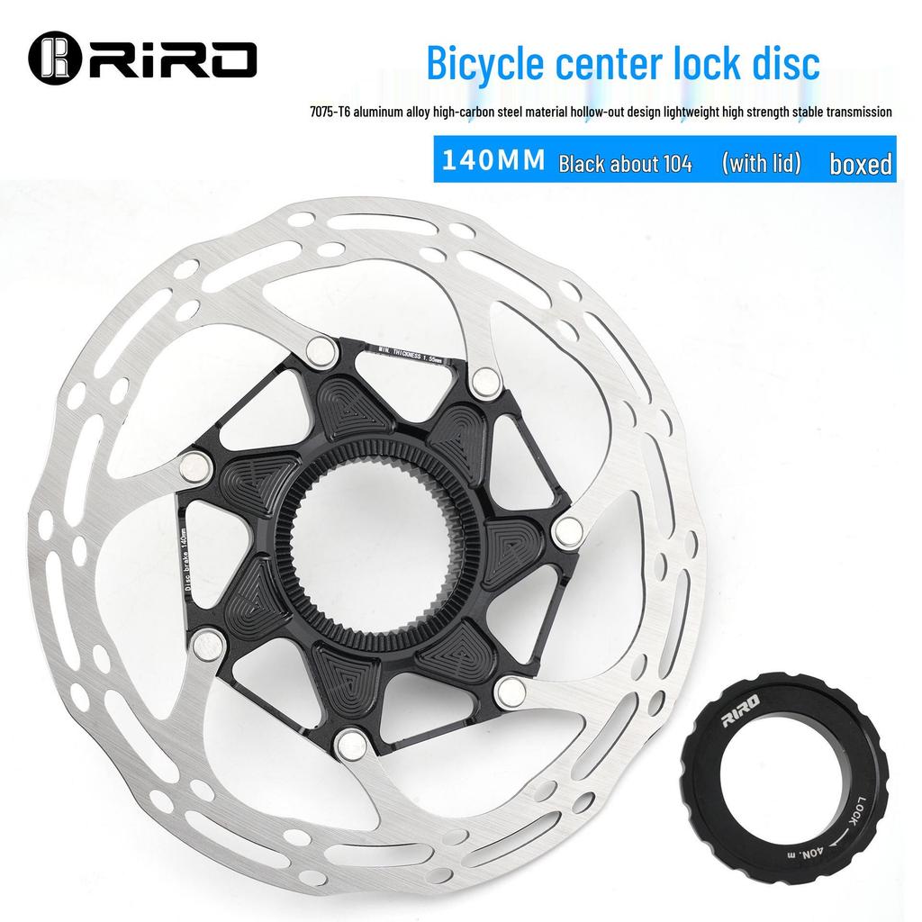 RIRO Ultra-light Center Lock Disc Brake Rotor for Mountain and Road Bikes, 140/160MM, Heat Dissipation.