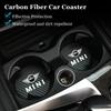Carbon Fiber Style Car Water Cup Pads Anti Slip Soundproof Mat For MINI Cooper R56 F56 R50 JCW Cabrio Aceman Countryman Clubman uylez55