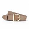 Casual Womens Leather Belt With Silver Or Gold Alloy Buckle For Fashionable Looks