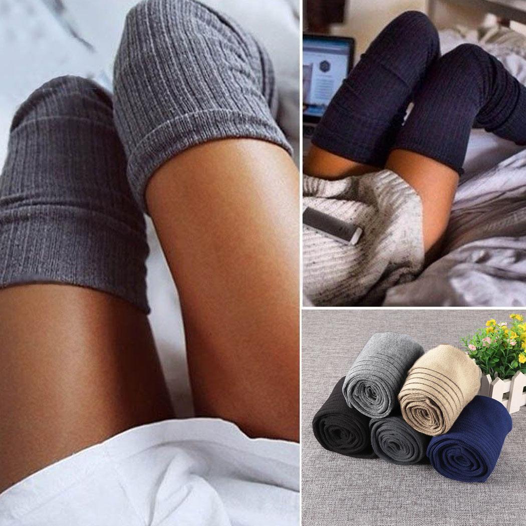 

Fshow женщин вязать над теплой бедро высокие носки колено длинные загрузки