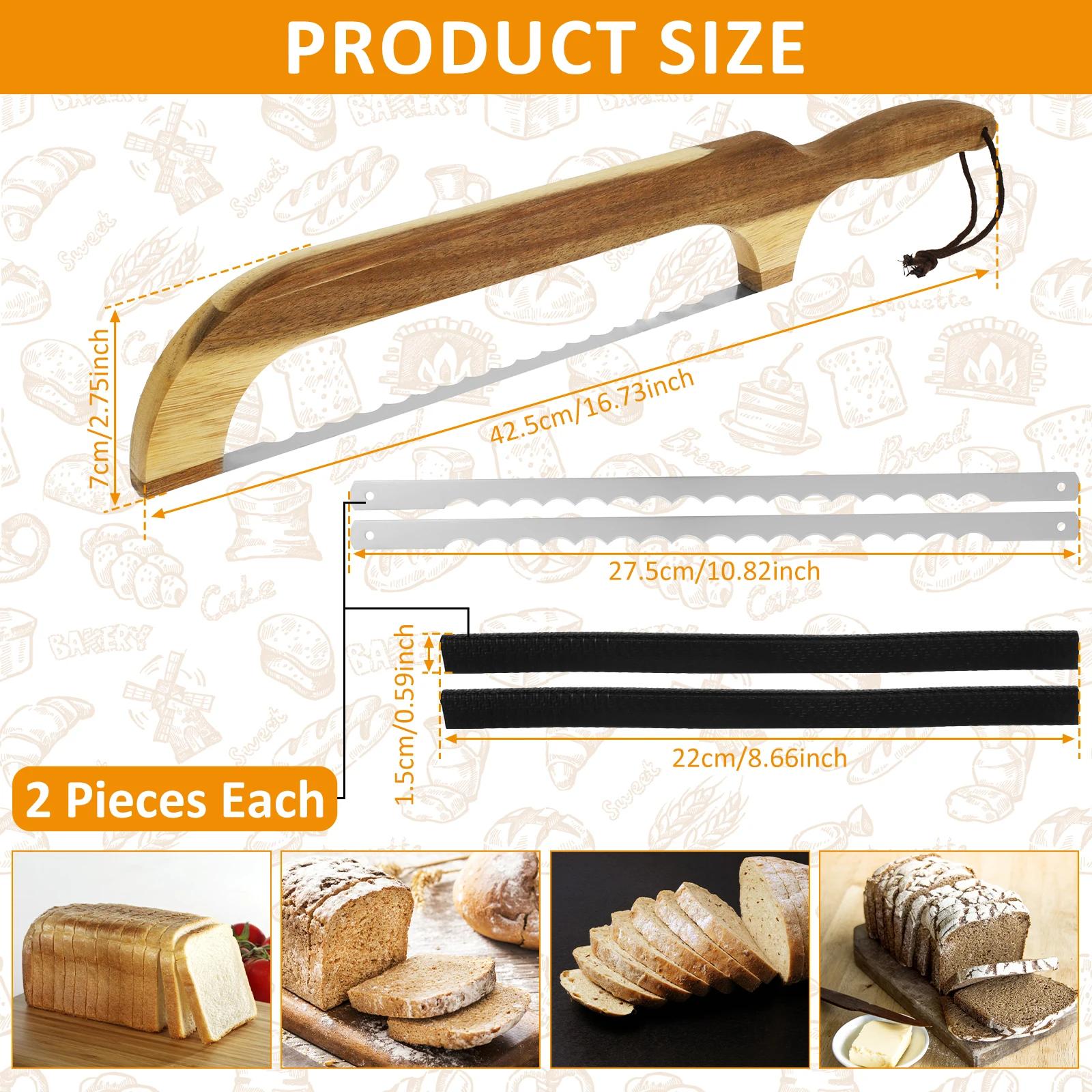 Bread Bow Cutter Serrated Bread Knife Wood Handle Bow Bread Knife Sourdough Bread Slicer Loaf Bread Slicer Toast Slicing Tool