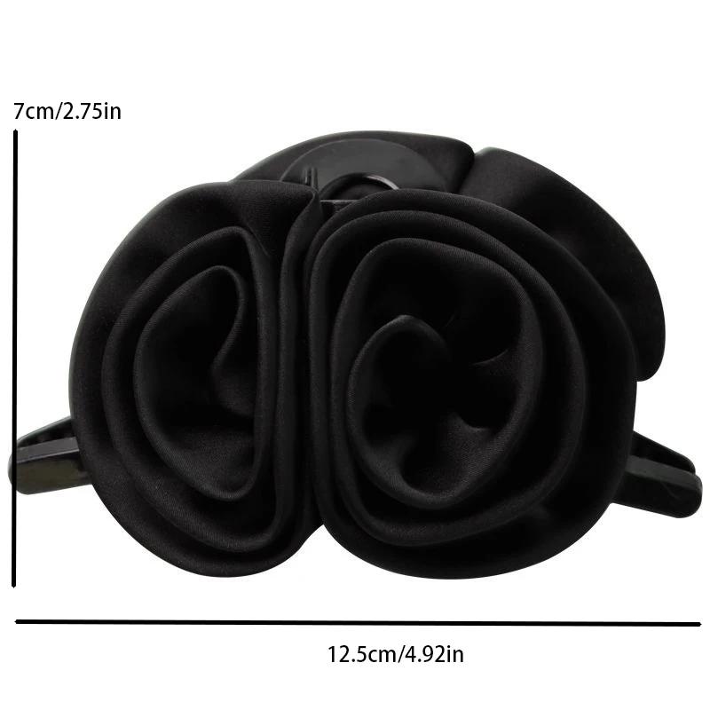 Retro Solid Fabric Rose Hair Clip for women Elegant Shark Clip Girls Hair claw Hair accessories