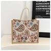 New Women's Hand Linen Bag Butterfly Gold Silk Jacquard Embroidered Shoulder Bag Ethnic Style Large-capacity Tote Bag