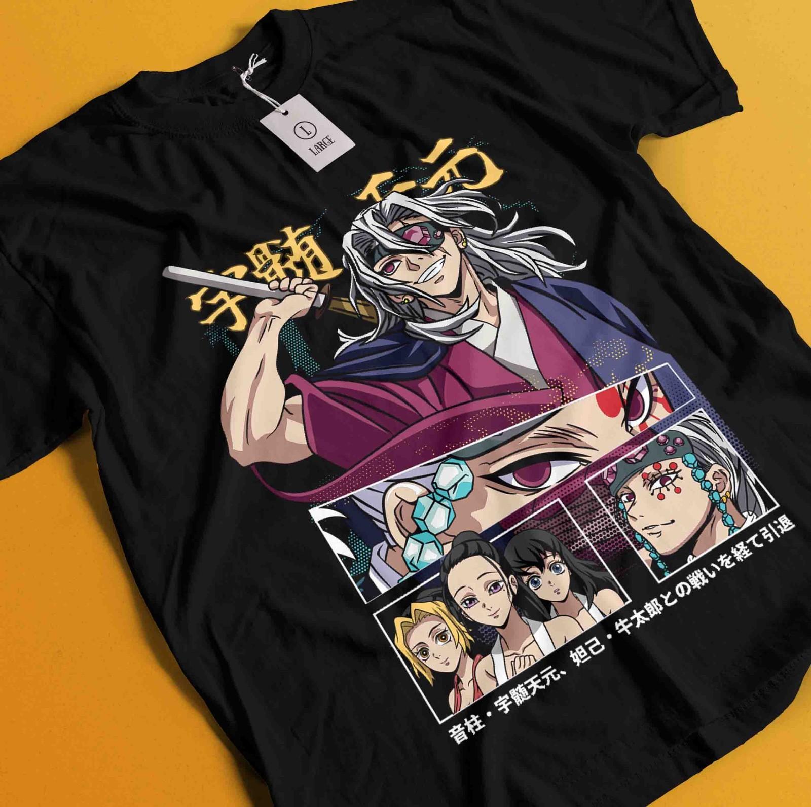 

Demon Slayer Shirt Tengen Uzui Tshirt Tanjiro T-Shirt Mens Womens Tees Top Muzan Doma Kokushibo Tee S