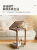 For Solid wood sofa edge few movable C-shaped corner few flip bedside table living room with wheels small tea table side cabinet