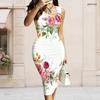 Women Plus Size Sleeveless Vest Midi Dress With Metal Ring Decorative On Left Neckline