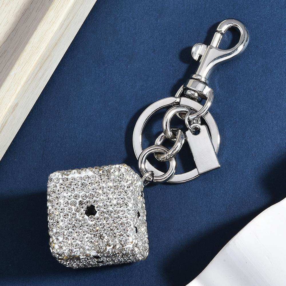 Full Diamond Dice Keychain Cute Fashion Women S Bag Pendant Multi-Color Dice Pendant Accessories