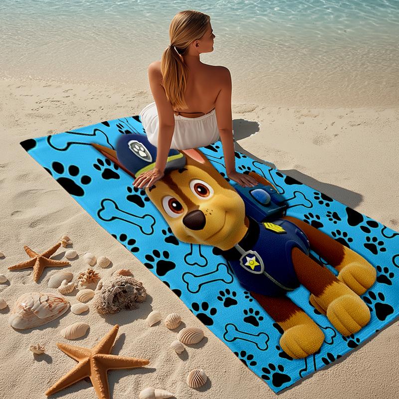 proof beach towel with a Paw Patrol characters pattern - soft,absorbent,quick-drying,machine washable - perfect for swimming,camping,bathing