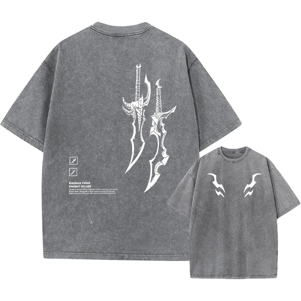 

Mens Sword And Weapon Printed Washed TShirt Casual Pure Cotton Short Sleeve Top Perfect For Home And Commute New Summer Style S