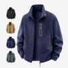 2026 Winter Thicken Polar Fleece Jacket Warm Windproof Full Zip Up Coat Multiple Zipper Pockets Outdoors Plus Size Jackets Outwear