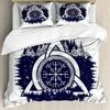 Ensemble Housse de Couette Viking Mjollnir Ensemble de Literie Motifs Folklore Scandinave Culture Germanique du Nord Housse de Couette Taies d'Oreiller