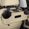 Car Back Seat Organizer with 2 Drink Cup Holder And Tissue Box Waterproof Faux Leather Car Storage Rack