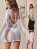 2024 Knit Hollow Backless Beach Cover-up Sun Protection Dress