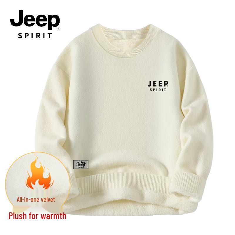 JEEP SPIRIT Men's Heavyweight Fleece-Lined Knit Pullover Sweater