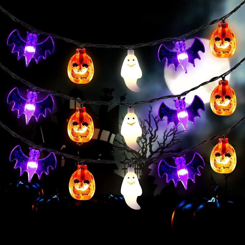 Halloween LED Spider Bat String Lights - Party & Festival Decorative Atmosphere Lights