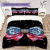 Gorgeous Bow Pattern Bedding Uilt Set Uilt Cover Pillowcase Home Decoration Birthday Gift (1 * Duvet Cover + 2 * Pillowcase  Without Core)112