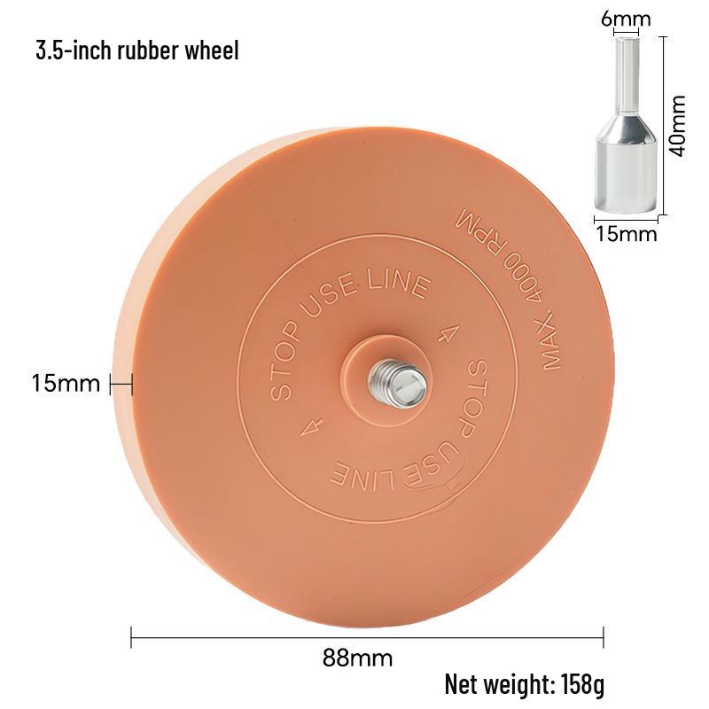 3.5" & 4" Pneumatic Rubber Wheel for Glue, Paint, and Sticker Removal