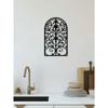 Black Metal Window Arch Wall Decor Gothic Baroque Grille for Living Room Wall Art 3D Ornament Gothic Gate