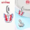 New Silver 925 Blue Dragonfly Butterfly Charms Beads Fit Original Bracelet for Women DIY Fine Jewelry Accessories Beads Gifts