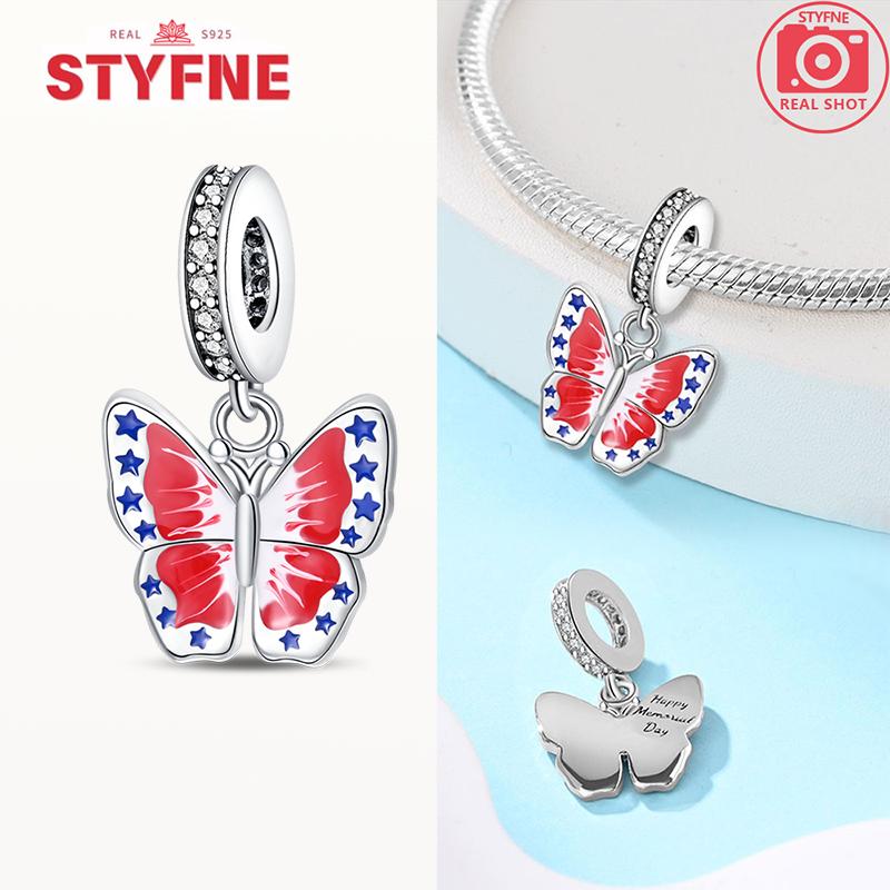 

New Silver 925 Blue Dragonfly Butterfly Charms Beads Fit Original Bracelet for Women DIY Fine Jewelry Accessories Beads Gifts