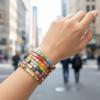 Geometric Type Tila Beads Bracelet Beads Stackable Bracelet Fashion Elastic Bracelet  Gift