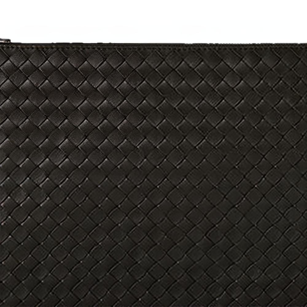 Bottega Veneta Intrecciato Solid Color Woven Lambskin Clutch Men clutch Dark-Brown 355261-V0010-2006