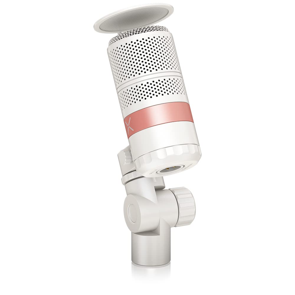 TC Helicon GoXLR MIC-WH Dynamic Microphone with Supercardioid Polar Pattern, Dual-Joint Adjustable Headphones, Built-in Pop Filter, and 9