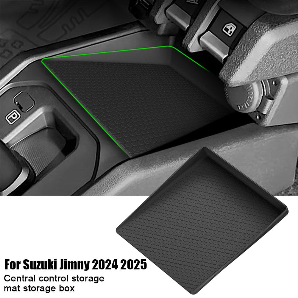 For Suzuki Jimny 2025 2025 Center Console Storage Box Central Tray Pad Organizer Stowing Tidying Car Interior Accessories Black