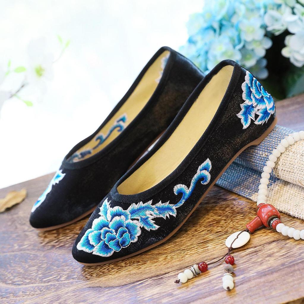 Spitze Zehenpartie Bestickte Frühling & Herbst Pantoletten - Damen Casual Slipper