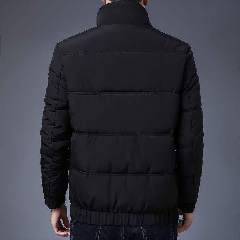 Winter new men's Korean version slim lapel simple fashion trend cotton-padded velvet versatile coat