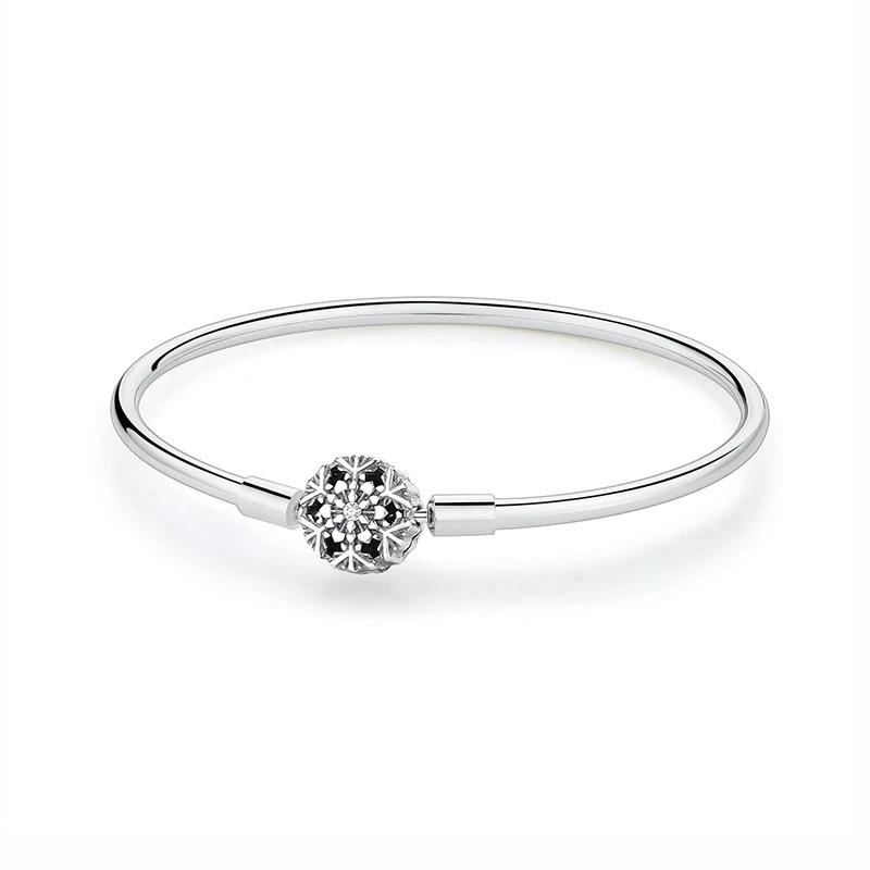 Originale 925 Sterling Sølv Armbånd Armbånd Krystallkule Kjærlighet Hjertelås Perler Charms Moments Armbånd For Kvinner DIY smykker