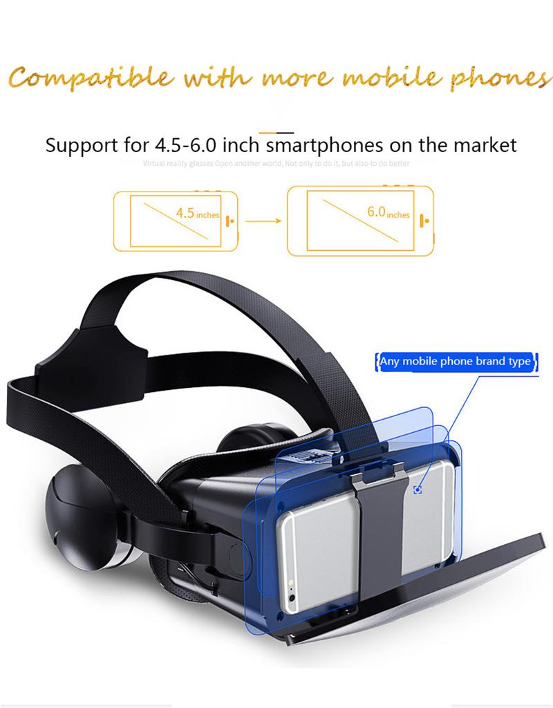3D VR Glasses Virtual Reality Glasses for 4.5- 6inch Smart Phone iPhone Android Games Stereo with Controller