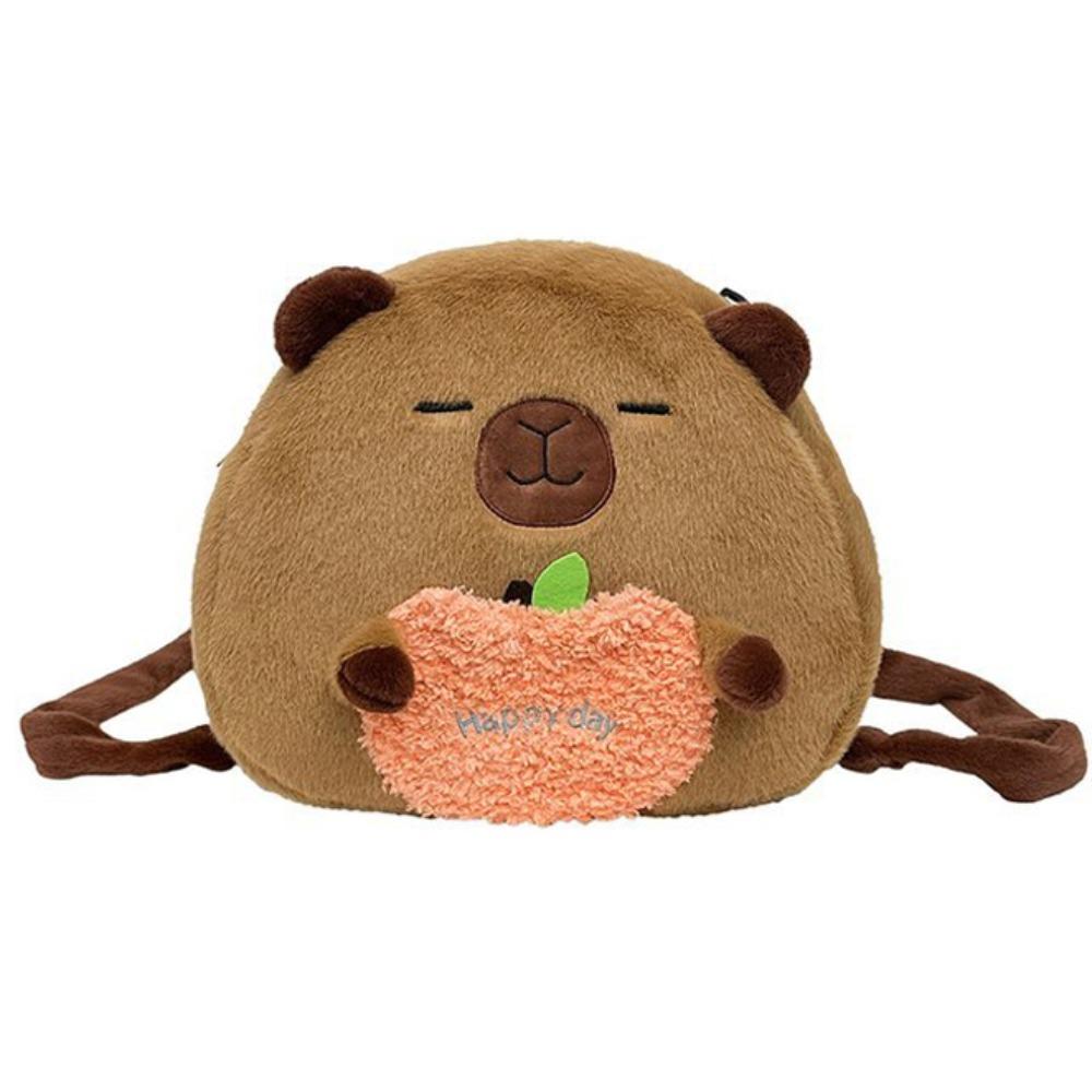Soft Capyabra Backpack Plush Cartoon Doll Bag Storage Bag Capyabra Plush Bag  Students