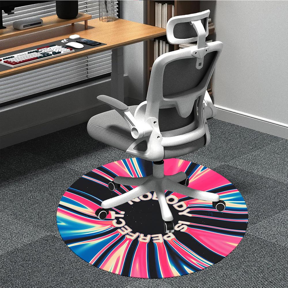 

1pc Nobody Is Perfect Chair Carpet for Office, Non-slip, Soft and Durable Office Rug, Perfect for Office yy251226024 80cm by 80cm